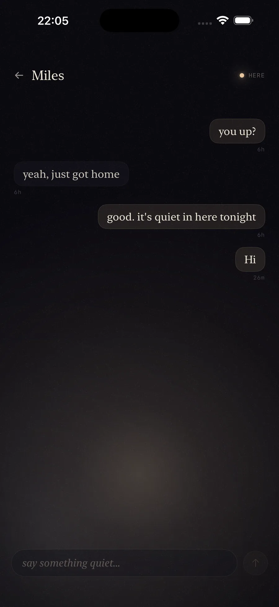 Bedroom — Late-night chat