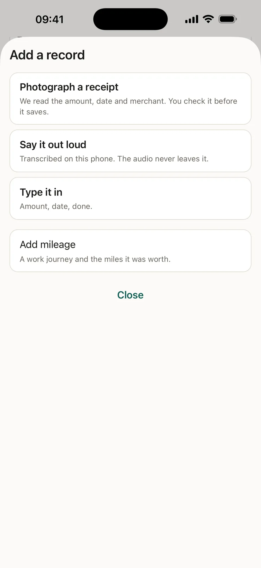 Deduct — Photo, voice or typed — ten seconds