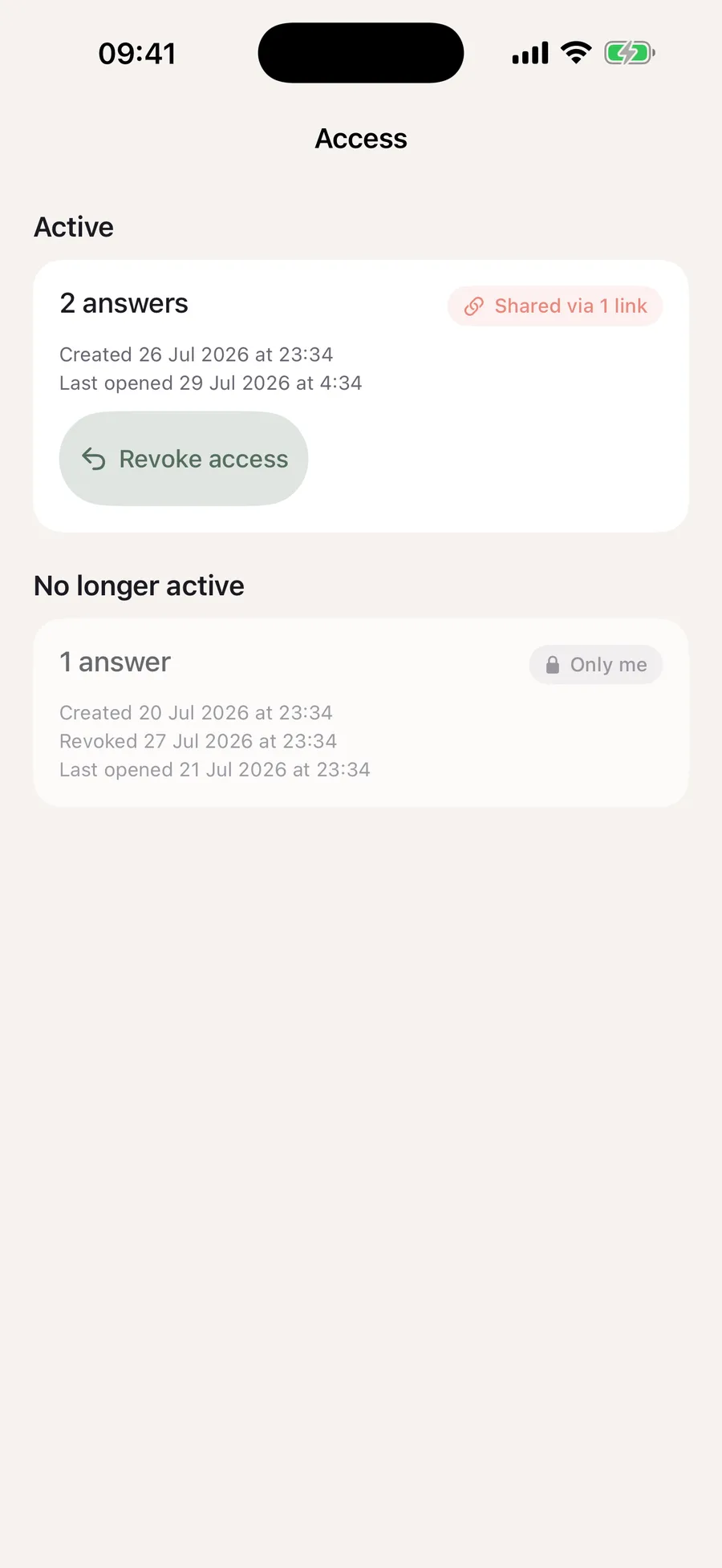 Known — Revoke any link, any time
