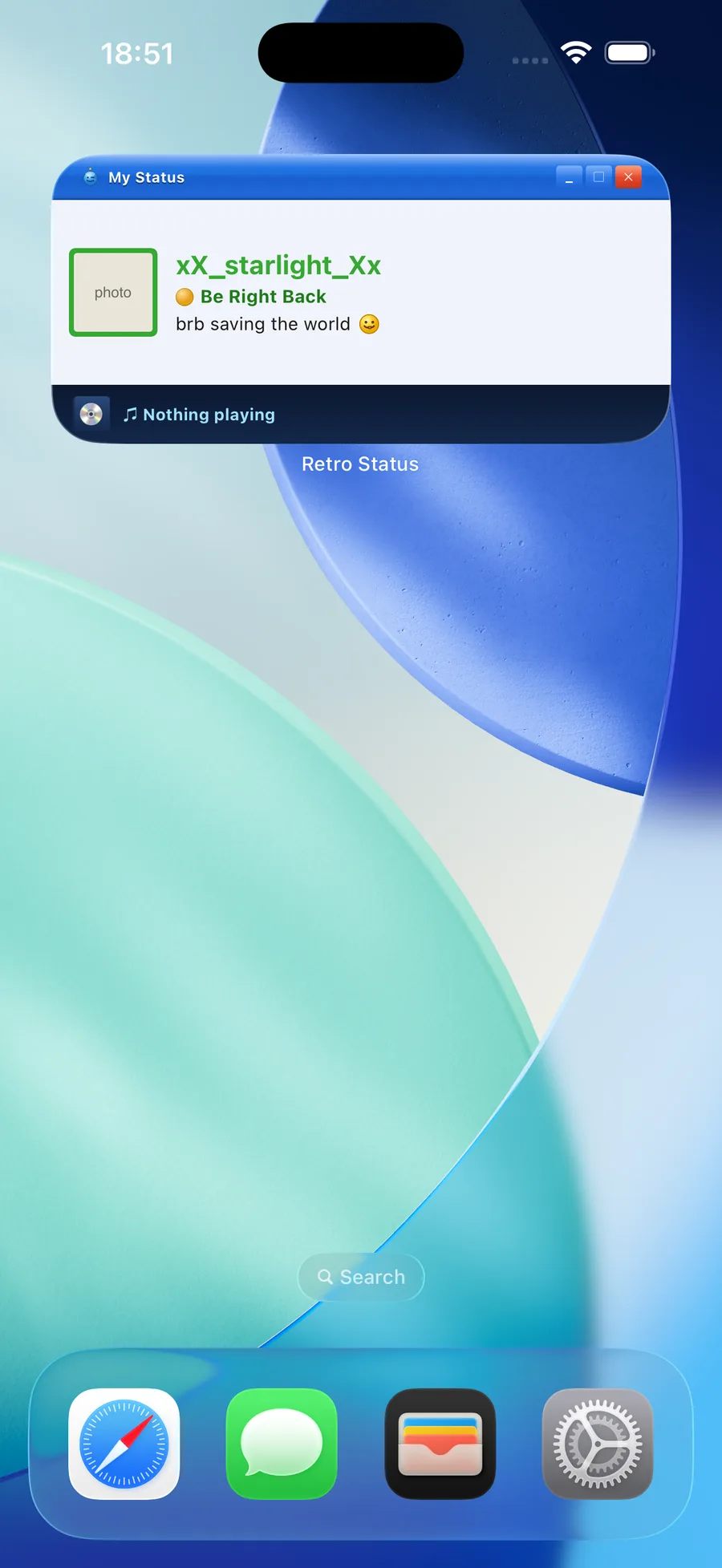 Retro Status — Medium widget